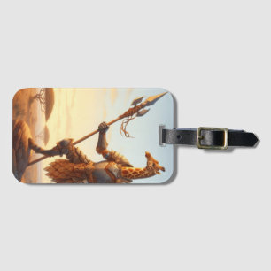 Giraffe warrior luggage tag