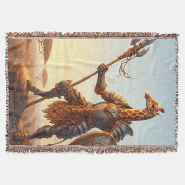 Giraffe warrior throw blanket (Front)