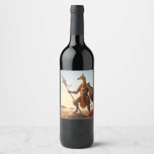 Giraffe warrior wine label
