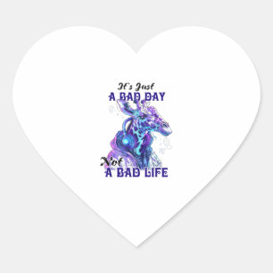 Giraffe Wearing A Hoodie, It's A Just Bad Day Heart Sticker