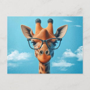 Giraffe Wearing Eyeglasses Postcard