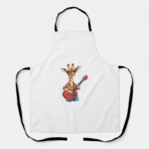 Giraffe Wearing Sunglasses Playing Guitar Musician Apron