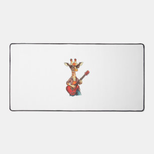 Giraffe Wearing Sunglasses Playing Guitar Musician Desk Mat