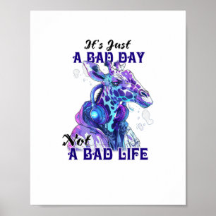 Giraffe Wearing Sunglasses Playing Guitar Musician Poster