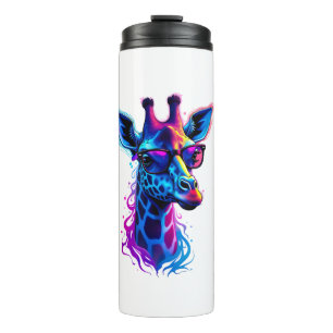 Giraffe Wearing Sunglasses Psychedelic Artwork Gra Thermal Tumbler