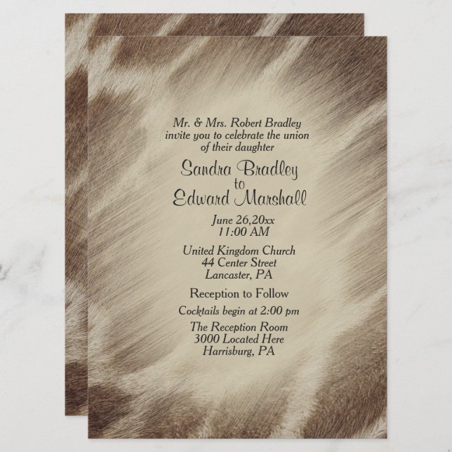 Giraffe Wedding Invitation (Front/Back)