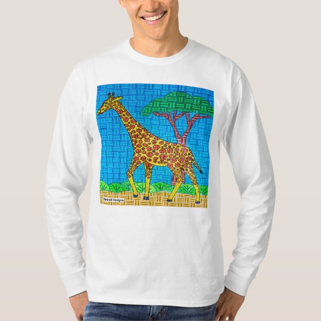 Giraffe (white) - Men's Long Sleeve Shirt (Front)