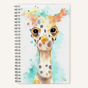 Giraffe Wild Animal Nature Watercolor Art Painting Notebook