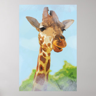 Giraffe wild fantastic animal  poster