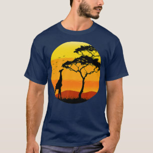 Giraffe Wildlife Animal Safari Africa Sunset Sanct T-Shirt