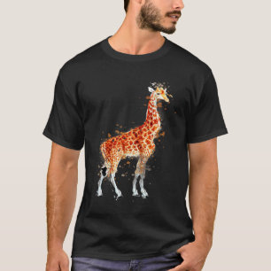 Giraffe Wildlife Watercolor Graphic Ar T-Shirt