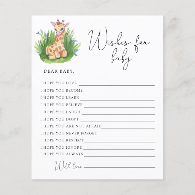Giraffe - Wishes for baby (Front)