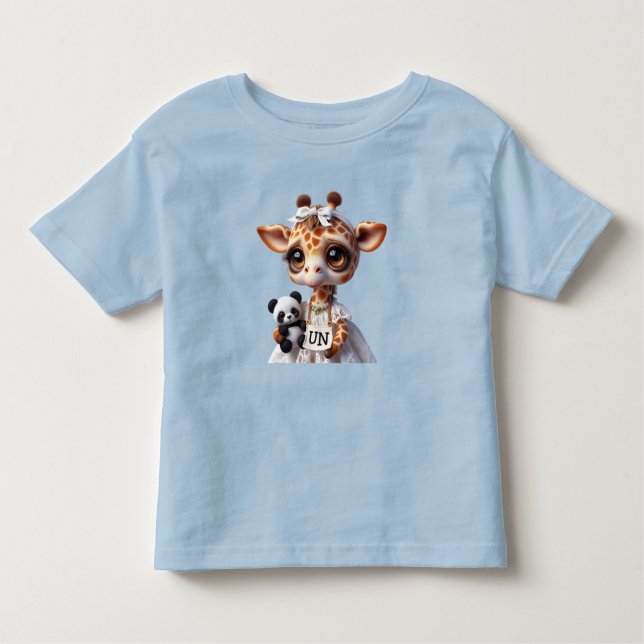  Giraffe with a Panda  Toddler T-Shirt (Front)