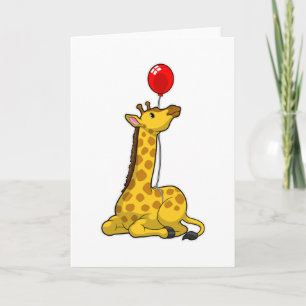 Giraffe with Balloon Card