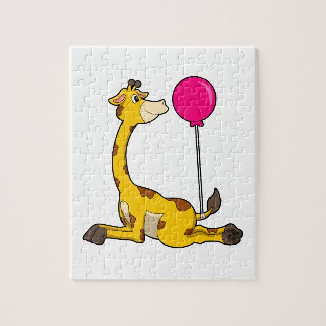 Giraffe with Balloon Jigsaw Puzzle (Vertical)