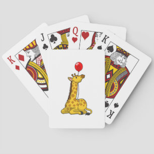 Giraffe with Balloon Playing Cards