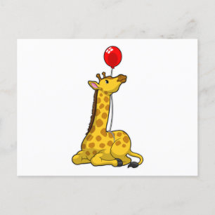 Giraffe with Balloon Postcard