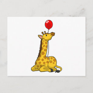 Giraffe with Balloon Postcard