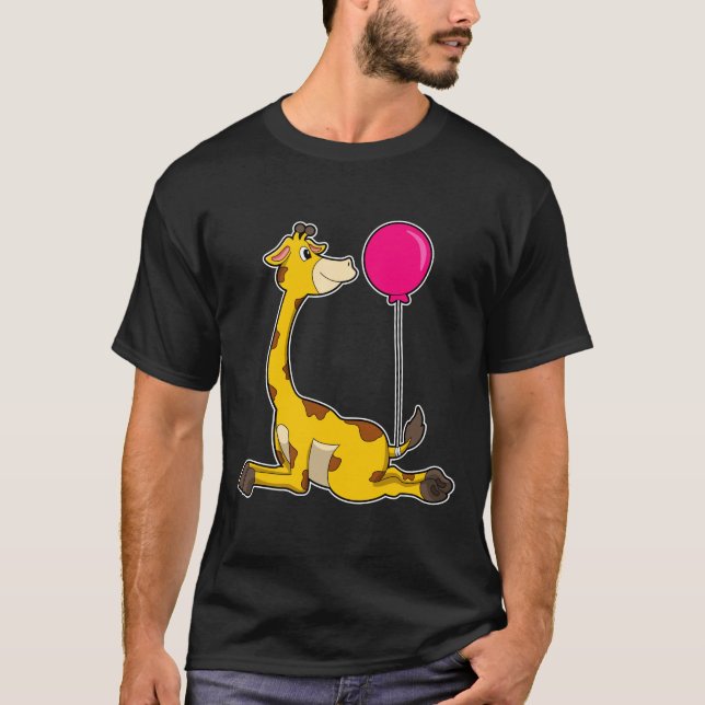 Giraffe with Balloon T-Shirt (Front)