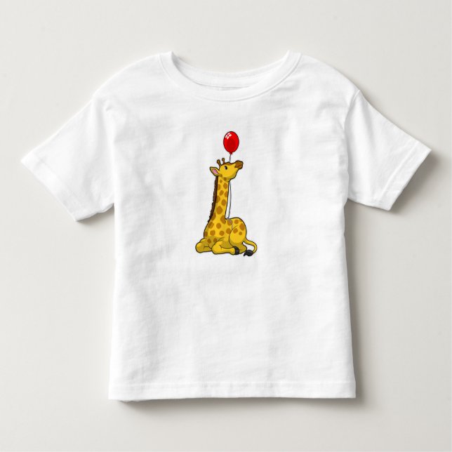 Giraffe with Balloon Toddler T-Shirt (Front)