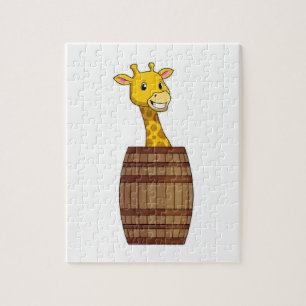 Giraffe with Barrel Jigsaw Puzzle
