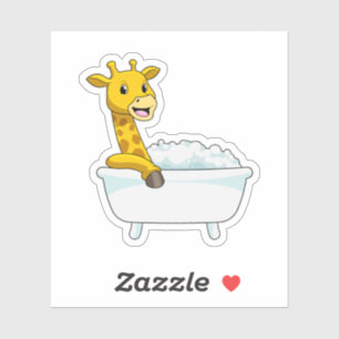Giraffe with Bathtub with Foam