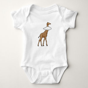 Giraffe with Cloud Baby Bodysuit