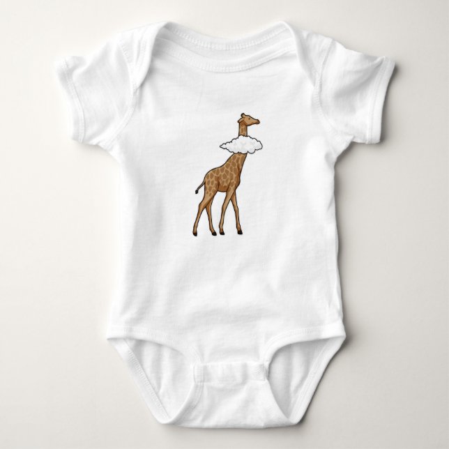 Giraffe with Cloud Baby Bodysuit (Front)