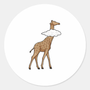 Giraffe with Cloud Classic Round Sticker