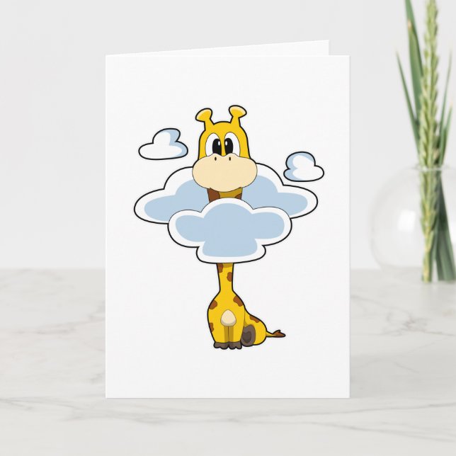 Giraffe with Clouds Card (Front)