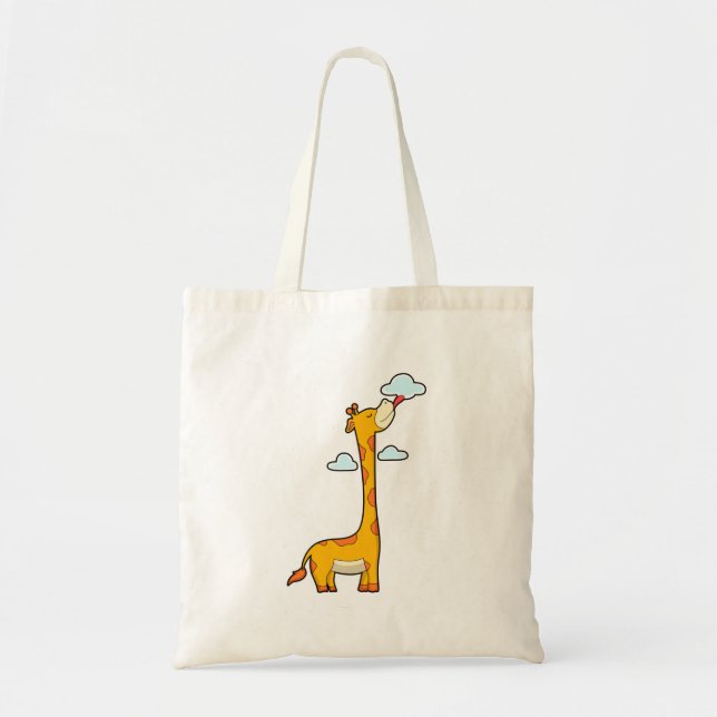 Giraffe with Clouds Tote Bag (Front)