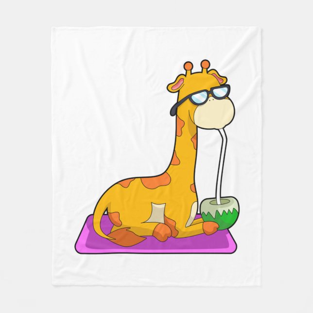 Giraffe with Coconut Fleece Blanket (Front)