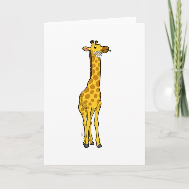 Giraffe with Daisy Card (Front)