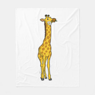 Giraffe with Daisy Fleece Blanket