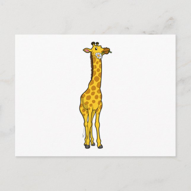 Giraffe with Daisy Postcard (Front)