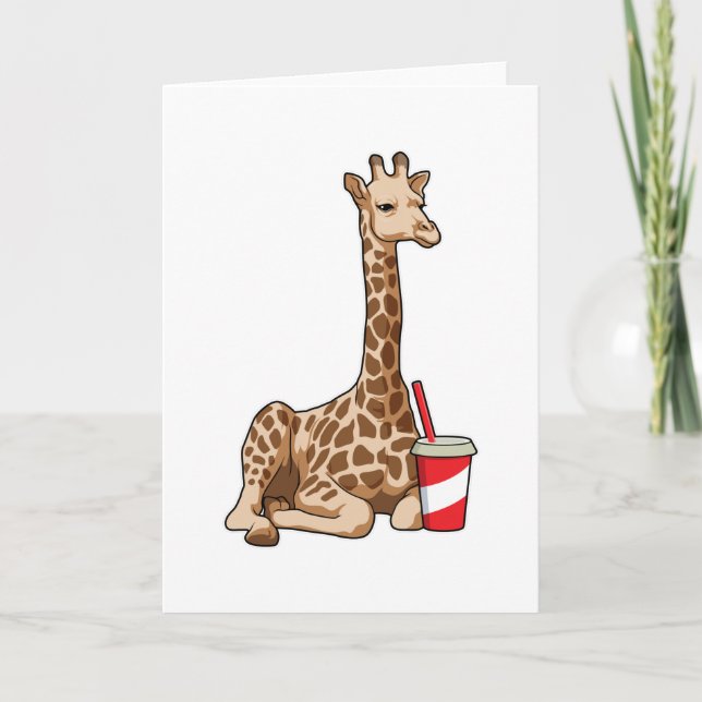 Giraffe with Drink Card (Front)
