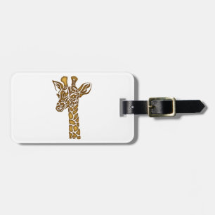 Giraffe with ethnic and tribal ornaments luggage tag