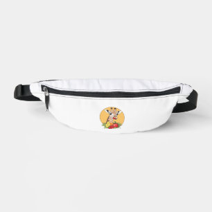 Giraffe with Fruit Illustration Fun Vibes Bum Bags