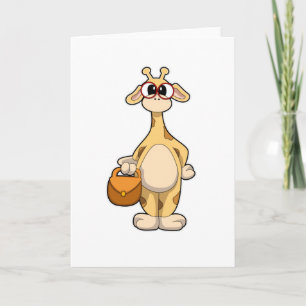 Giraffe with Glasses & Bag Card