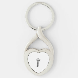Giraffe with Glasses for Zoo Animal Lovers Key Ring