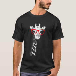 Giraffe With Glasses For Zoo Animal T-Shirt