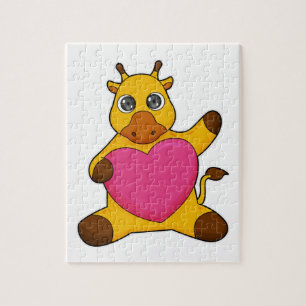 Giraffe with Heart Jigsaw Puzzle