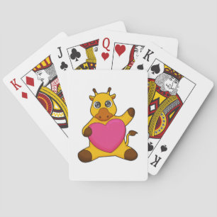 Giraffe with Heart Playing Cards