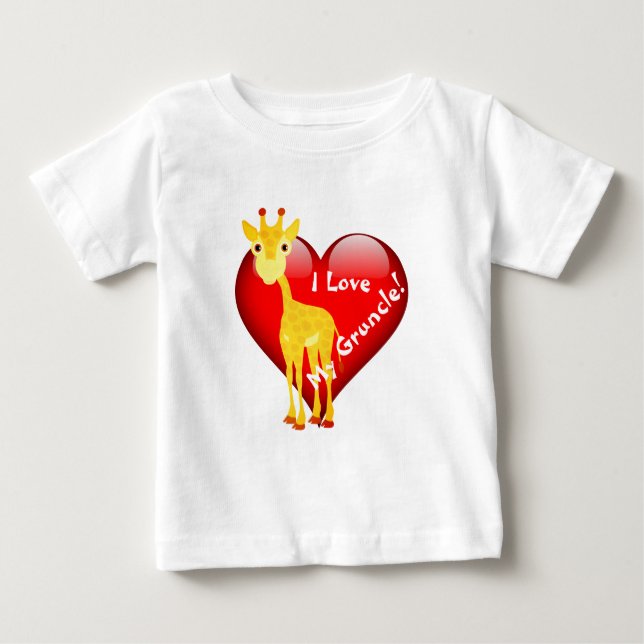 Giraffe with I love my Gruncle! Baby T-Shirt (Front)