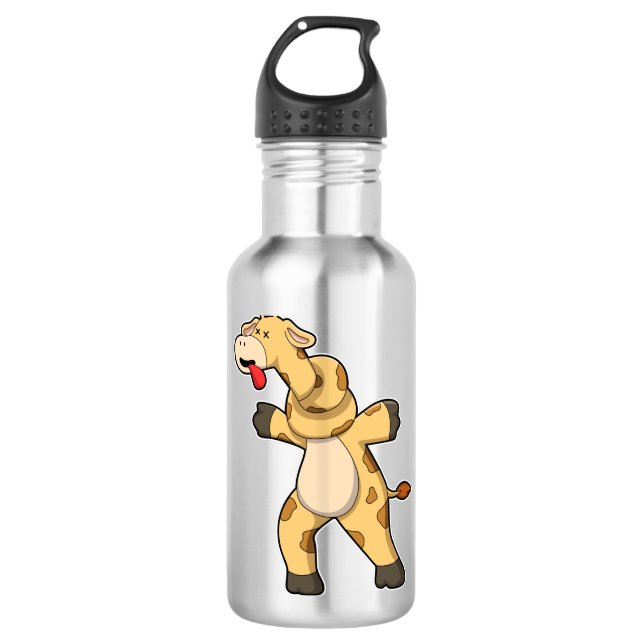 Giraffe with Knot in Neck 710 Ml Water Bottle (Front)