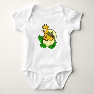 Giraffe with Leaf & Egg Baby Bodysuit