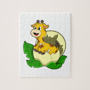 Giraffe with Leaf & Egg Jigsaw Puzzle