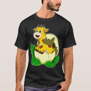 Giraffe With Leaf Egg T-Shirt