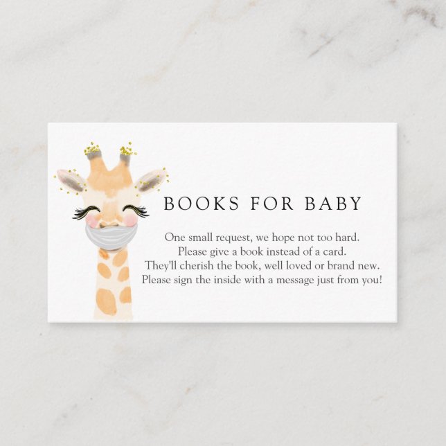 Giraffe with Mask Books for Baby Enclosure Card (Front)