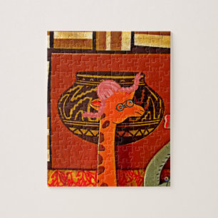 Giraffe with Muffin: A Cute African Design Jigsaw Puzzle